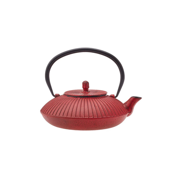 CAST IRON TEA POT RED BLACK 800ML