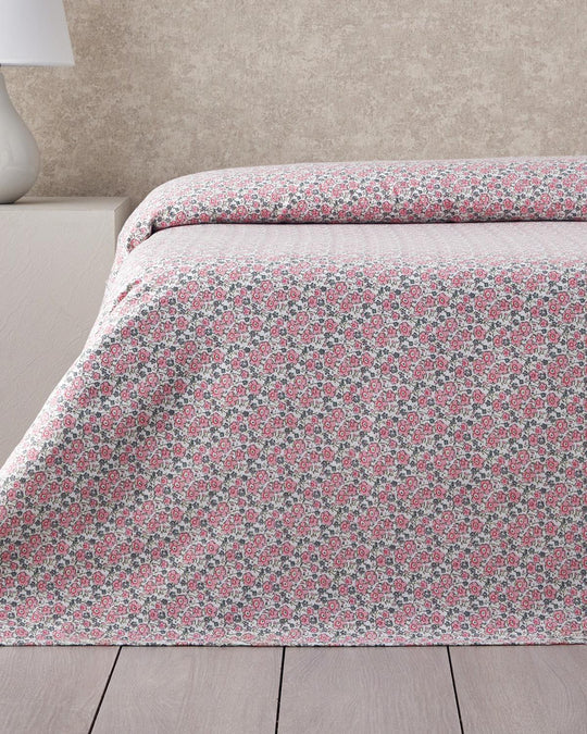 COTTON DOUBLE PIKE 200X220 FLORAL PINK