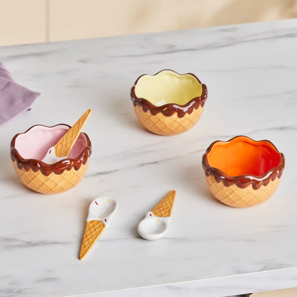 ICE CREAM BOWL WITH 3 SPOONS 200 ML