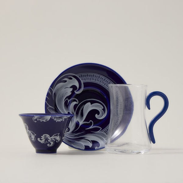 Blue Elegance Tea & Arabic Coffee Set – 21 Pieces