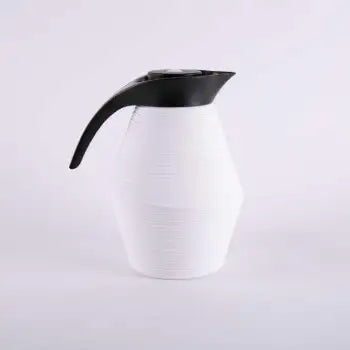 Classic White & Black Arabic Coffee Dallah – 1L