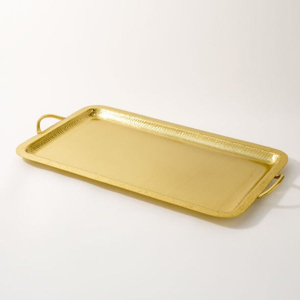 Large Matte Stainless Steel Serving Tray