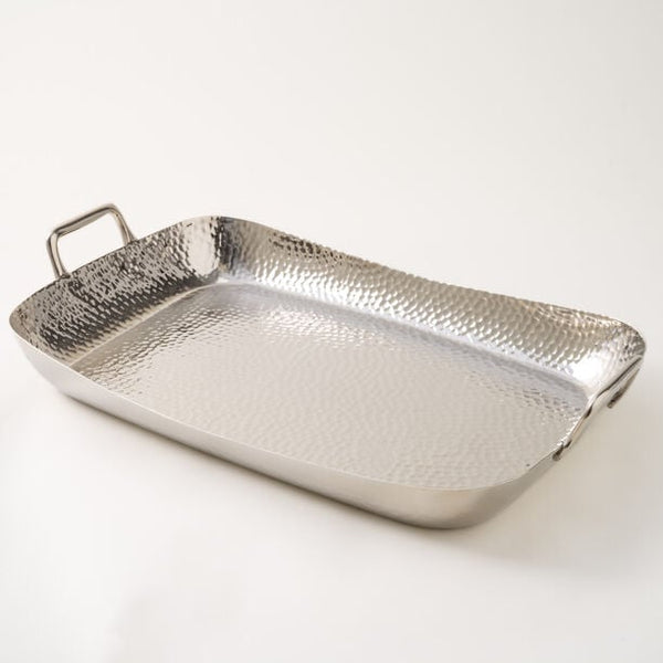 Large Shiny Stainless Steel Serving Tray