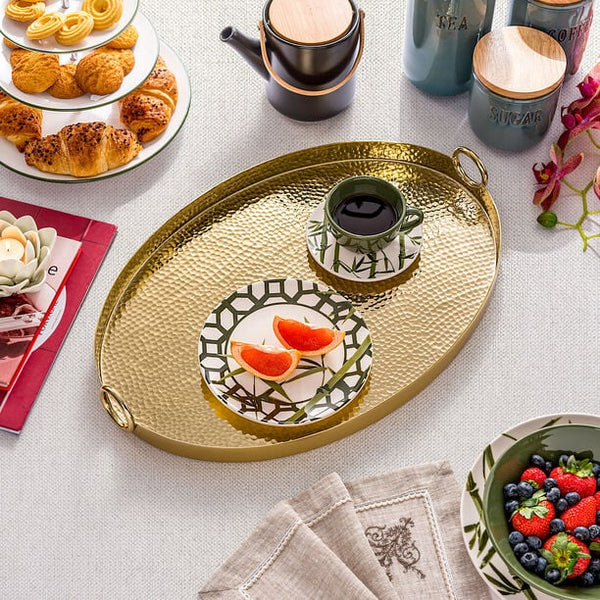 Oval Plated Serving Tray