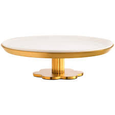 Gold Serving Stand with Removable White Dish – Elegant Tableware