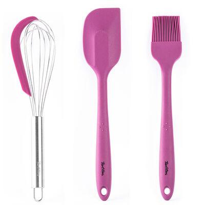 Silicone Spatula, Whisk & Brush Set