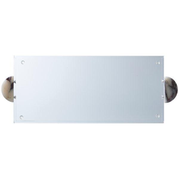 Acrylic Luxe Serving Tray with Marble Handles